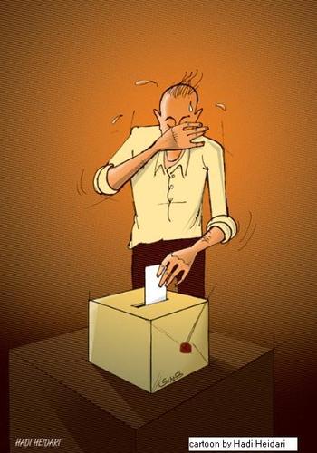 Cartoon: A cartoon by Hadi Heidari (medium) by iranian cartoonist tagged iran,dictator,freedom,election,iranian,green,movement