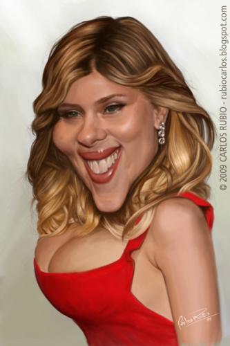 Cartoon: Scarlett Johansson (medium) by CarlosR tagged scarlett,johansson,caricature
