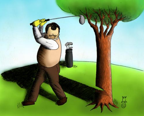 Cartoon: Golf (medium) by MelgiN tagged golf,tree