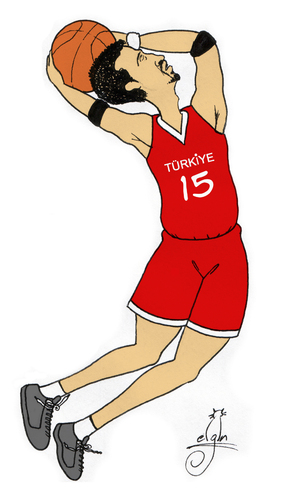 Cartoon: joueur de basket-ball (medium) by MelgiN tagged basketball,turkey,fiba