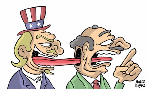 Cartoon: American dialect speakers!.. (medium) by Murat tagged politician,author,america