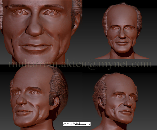 Cartoon: Ed HARRIS (medium) by muharrem akten tagged ed,harris,3d,zbrush,sculpting,portrait,muharrem,akten