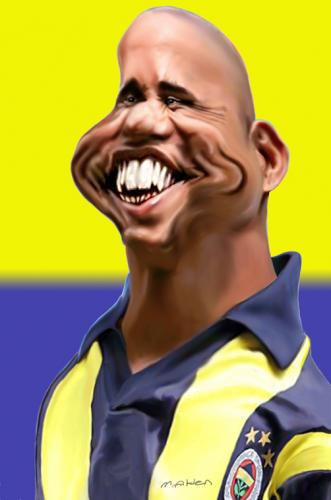 Cartoon: roberto carlos caricatur portrai (medium) by muharrem akten tagged roberto,carlos,karlos,karikatür,futbol,football,fenerbahce,spor,portrait,portre