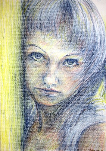 Cartoon: madlen blue (medium) by nootoon tagged girl,blue,blonde,art,nootoon,ilmenau,portrait