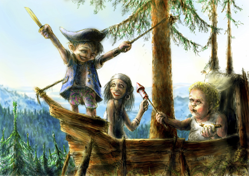 Cartoon: pirates of thuringia (medium) by nootoon tagged illustration,nootoon,germany,thuringia,pirates,remedy,if,digital