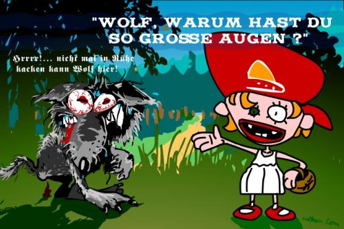 Cartoon: rotkaeppi (medium) by nootoon tagged rotkäppchen,littleredridinhood,wolf,wulf