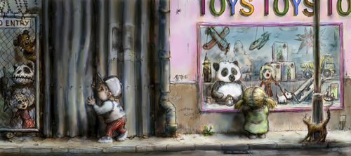Cartoon: toystoystoys (medium) by nootoon tagged toy,kid,nootoon,illustration,play,germany