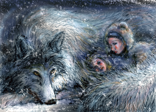 Cartoon: wolf sisters 2 (medium) by nootoon tagged new,illustration,ilmenau,illustrator,nootoon,sisters,wolf,hyperreal,surreal