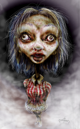 Cartoon: zombie pin up (medium) by nootoon tagged pinup,zombie,illustration,halloween,nootoon,digital,germany