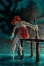 Cartoon: am see (small) by nootoon tagged see,sea,lake,girl,rot,red,kleid,skirt,nootoon,mädchen,illustration,ilmenau