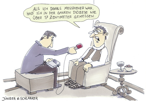 Cartoon: Messdiener (medium) by Jünger  Schlanker tagged messdiener,kirche,interview,schwanzlänge,penislänge