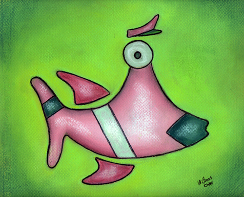 Cartoon: Pilotfisch (medium) by ninaboosart tagged fische,fliegen,dienstleistungen