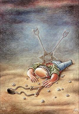 Cartoon: Palestinian (medium) by ASKIN AYRANCIOGLU tagged askin