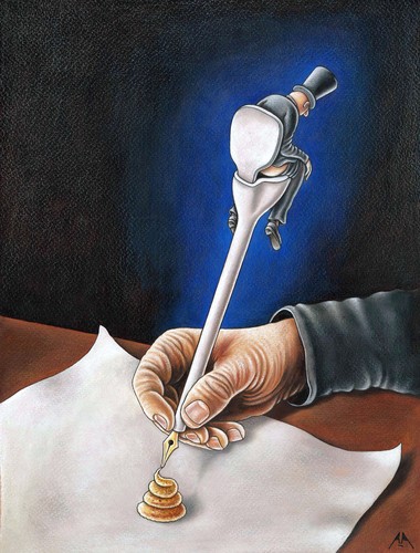 Cartoon: pen (medium) by ASKIN AYRANCIOGLU tagged pen