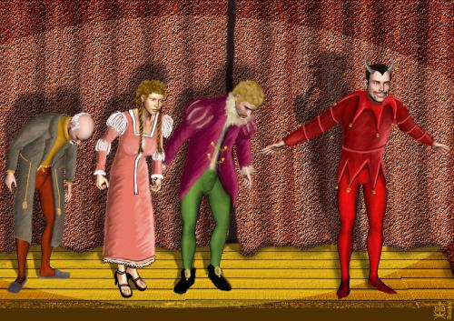 Cartoon: Mephisto is Sweijk (medium) by Dadaphil tagged theater,schweijk,sweijk,mephisto,faust,goethe