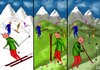 Cartoon: Making the best out of a crisis (small) by Dadaphil tagged crisis,krise,people,menschen,skiing,ski,golf,mountains,snow,berge,schnee