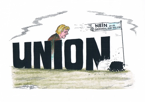 Cartoon: Abweichler in der CDU (medium) by mandzel tagged griechenlandpolitik,union,merkel,abweichler,skeptiker,abstimmung,griechenlandpolitik,union,merkel,abweichler,skeptiker,abstimmung