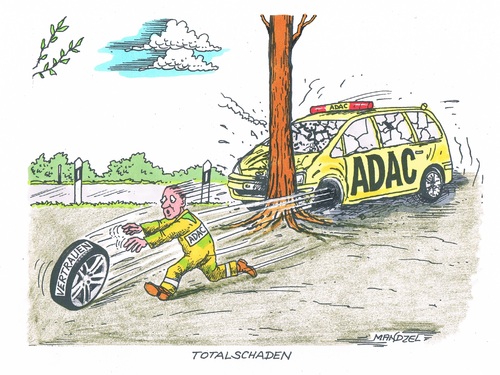 Cartoon: ADAC verliert Vertrauen (medium) by mandzel tagged vertrauensverlust,totalschaden,adac,manipulationen,zahlenschwindel,adac,totalschaden,vertrauensverlust,zahlenschwindel,manipulationen