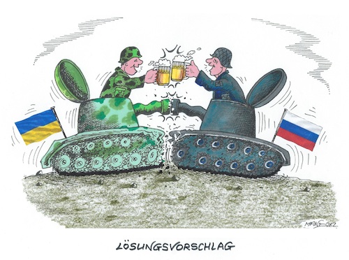 Cartoon: Alternativer Vorstoss (medium) by mandzel tagged nato,russland,ukraine,brüssel,verhandlungen,krise,kriegsgefahr,nato,russland,ukraine,brüssel,verhandlungen,krise,kriegsgefahr