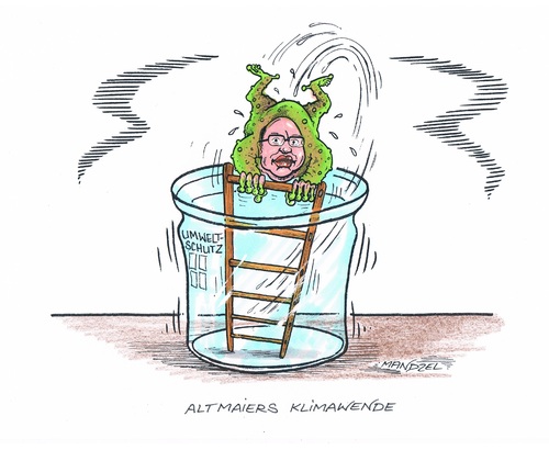 Cartoon: Altmaiers Klimawende (medium) by mandzel tagged klimawende,klima,umweltschutz,altmaier,frosch,klimawende,klima,umweltschutz,altmaier,frosch