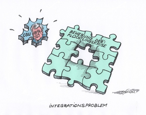Cartoon: Anpassungsschwierigkeiten (medium) by mandzel tagged seehofer,flüchtlinge,koalition,asyl,krise,seehofer,flüchtlinge,koalition,asyl,krise