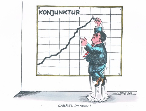 Cartoon: Auftrieb (medium) by mandzel tagged konjunktur,deutschland,gabriel,freudensprung,erfolgskurve,auftrieb,wirtschaft,konjunktur,deutschland,gabriel,freudensprung,erfolgskurve,auftrieb,wirtschaft