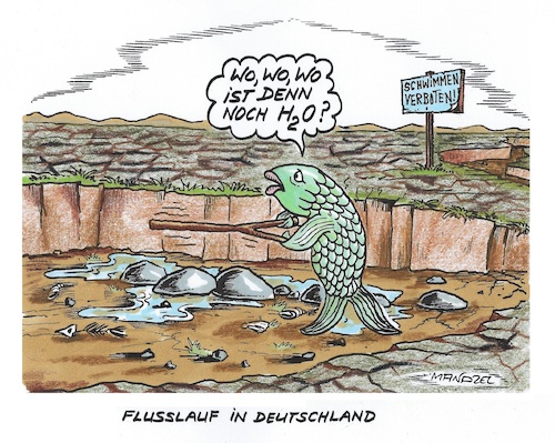 Cartoon: Ausgetrocknete Flüsse (medium) by mandzel tagged klima,hitze,menschen,erde,umwelt,wassermangel,klima,hitze,menschen,erde,umwelt,wassermangel