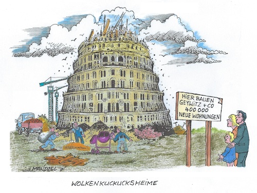 Cartoon: Babylonisches Chaos (medium) by mandzel tagged deutschland,geywitz,baumarkt,babylon,wohnungsnot,ampel,regierungsunfähigkeit,deutschland,geywitz,baumarkt,babylon,wohnungsnot,ampel,regierungsunfähigkeit