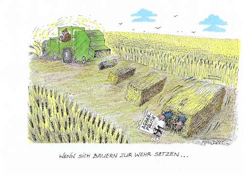 Cartoon: Bauernaufstand (medium) by mandzel tagged agrarpolitik,bauern,demonstrationen,verbote,regelungen,verschärfungen,agrarpolitik,bauern,demonstrationen,verbote,regelungen,verschärfungen