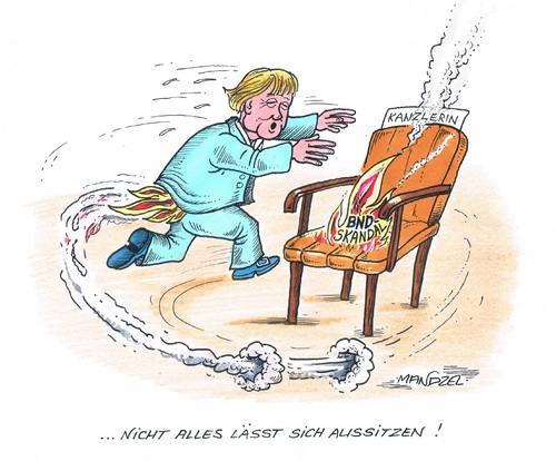 Cartoon: BND Skandal (medium) by mandzel tagged bnd,bundeskanzleramt,merkel,kanzlerin,skandal,bnd,bundeskanzleramt,merkel,kanzlerin,skandal