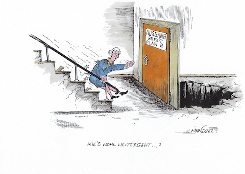 Cartoon: Brexit Plan B (medium) by mandzel tagged may,brexit,eu,großbritannien,ausgang,may,brexit,eu,großbritannien,ausgang