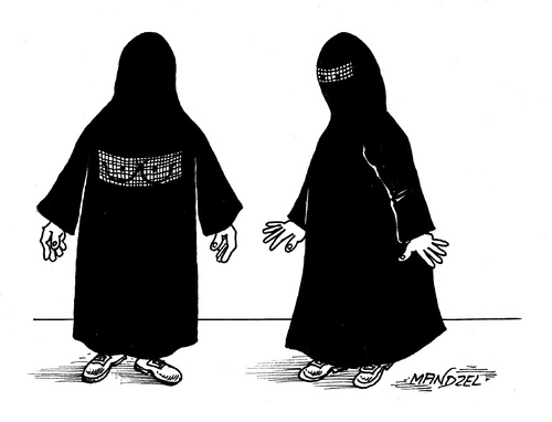 Burka im Blick By mandzel | Religion Cartoon | TOONPOOL