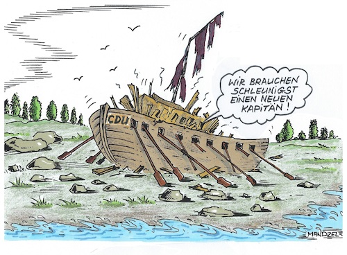 Cartoon: CDU nicht mehr fahrtüchtig (medium) by mandzel tagged cdu,wahlen,desaster,deutschland,politik,parteiposten,neuausrichtung,cdu,wahlen,desaster,deutschland,politik,parteiposten,neuausrichtung