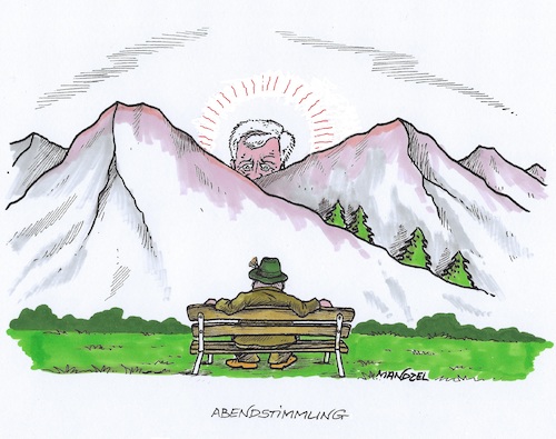 Cartoon: Die Dämmerung bricht an (medium) by mandzel tagged bayern,csu,seehofer,dämmerung,sonnenuntergang,bayern,csu,seehofer,dämmerung,sonnenuntergang