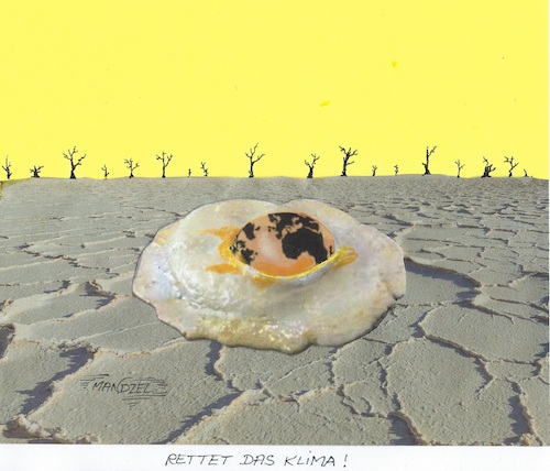 Cartoon: Die Erde wird gebrutzelt (medium) by mandzel tagged klima,bratei,co2,erde,katastophe,klima,bratei,co2,erde,katastophe