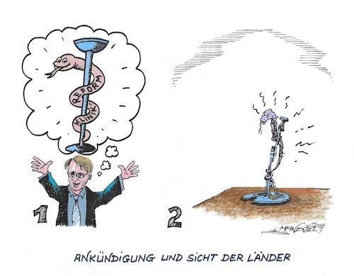 Cartoon: Die große Lauterbach-Reform (medium) by mandzel tagged deutschland,klinikreform,lauterbach,ablehnung,länder,gesundheit,finanzierungssystem,deutschland,klinikreform,lauterbach,ablehnung,länder,gesundheit,finanzierungssystem