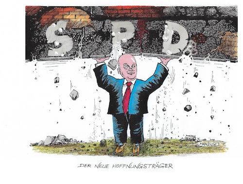 Cartoon: Die letzte Hoffnung (medium) by mandzel tagged scholz,spd,hoffnungsträger,wahlen,kandidat,rettung,scholz,spd,hoffnungsträger,wahlen,kandidat,rettung