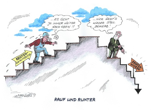 Cartoon: Doppelstrategie (medium) by mandzel tagged deutschland,rente,politik,arbeit,soziales,finanzen,deutschland,rente,politik,arbeit,soziales,finanzen
