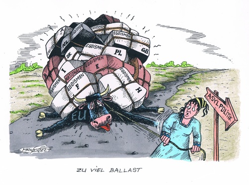 Cartoon: Egoistisches Europa (medium) by mandzel tagged eu,egoismen,asyl,flüchtlinge,eu,egoismen,asyl,flüchtlinge