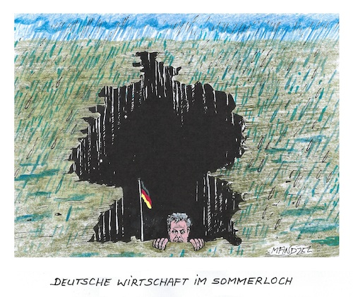 Cartoon: Ein Tief über Deutschland (medium) by mandzel tagged habeck,wirtschaft,tief,deutschland,konjunktur,preisanstieg,auftragsrückgänge,armut,habeck,wirtschaft,tief,deutschland,konjunktur,preisanstieg,auftragsrückgänge,armut