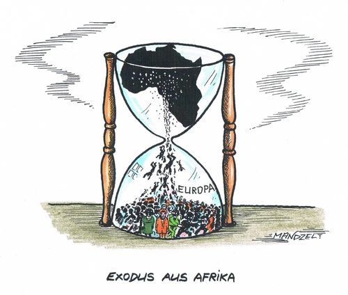 Cartoon: Eine neue Flüchtlingswelle (medium) by mandzel tagged flüchtlinge,mittelmeer,eu,afrika,hunger,not,kriege,asyl,flüchtlinge,mittelmeer,eu,afrika,hunger,not,kriege,asyl