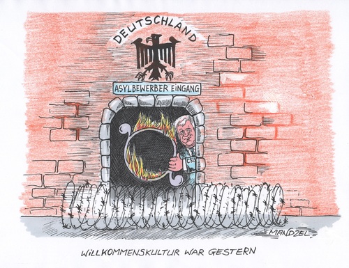 Cartoon: Erschwerter Zugang (medium) by mandzel tagged asyl,seehofer,csu,flüchtlinge,terror,einreiseerschwernisse,asyl,seehofer,csu,flüchtlinge,terror,einreiseerschwernisse