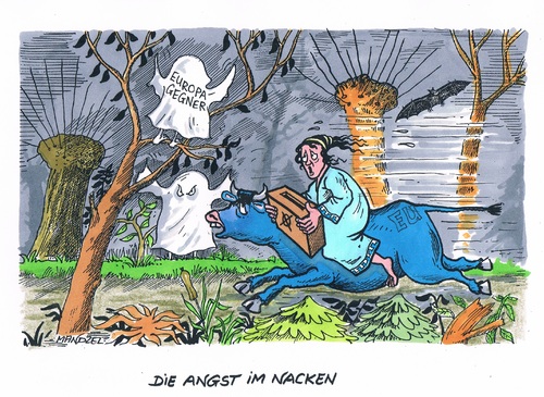 Cartoon: EU-Wahlen (medium) by mandzel tagged eu,wahlen,angst,eu,wahlen,angst