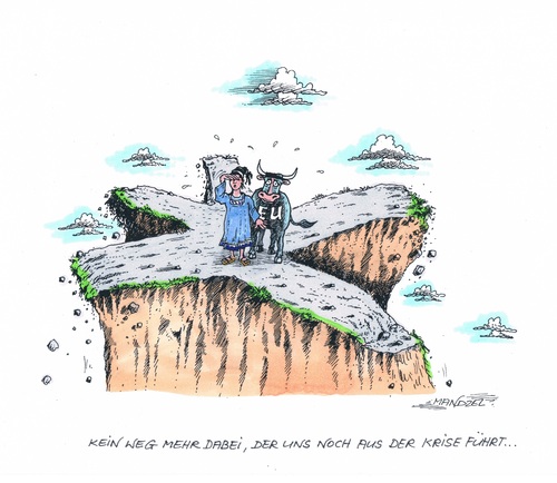 Cartoon: Europa ohne Ausweg (medium) by mandzel tagged europa,euro,stier,ausweglosigkeit,keine,lösungswege,europa,euro,stier,ausweglosigkeit,keine,lösungswege