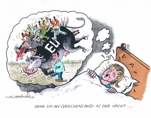 Cartoon: Europa strauchelt (medium) by mandzel tagged chaos,absturz,finanzen,albtraum,griechenland,merkel,tsipras,tsipras,merkel,griechenland,albtraum,finanzen,absturz,chaos