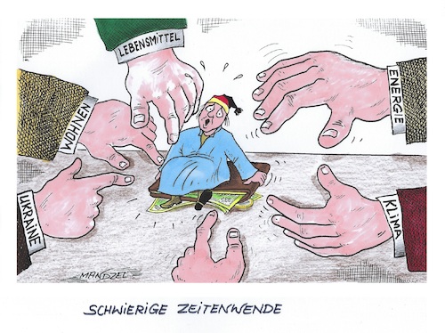 Cartoon: Existenzangst (medium) by mandzel tagged ukrainekrieg,kostenanstieg,klimakrise,lebensmittelpreise,energieverteuerungen,ukrainekrieg,kostenanstieg,klimakrise,lebensmittelpreise,energieverteuerungen