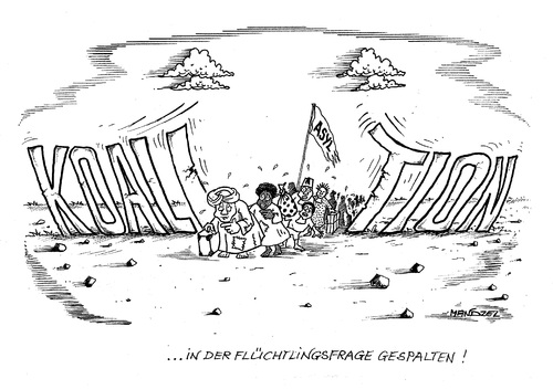 Cartoon: Flüchtlingsprobleme (medium) by mandzel tagged flüchtlinge,asyl,integration,migranten,bleiberecht,flüchtlinge,asyl,integration,migranten,bleiberecht