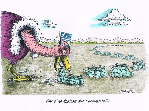 Cartoon: Griechenland und kein Ende (medium) by mandzel tagged griechenland,pleitegeier,finanzhilfen,unersättlichkeit,griechenland,pleitegeier,finanzhilfen,unersättlichkeit