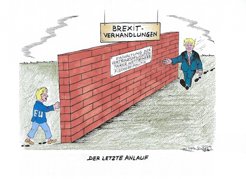 Cartoon: Harter Brexit ? (medium) by mandzel tagged brexit,johnson,verhandlungen,diplomatie,großbritannien,eu,brexit,johnson,verhandlungen,diplomatie,großbritannien,eu