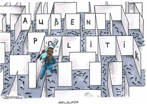 Cartoon: Im Irrgarten (medium) by mandzel tagged obama,syrien,irrgarten,außenpolitik,obama,syrien,irrgarten,außenpolitik